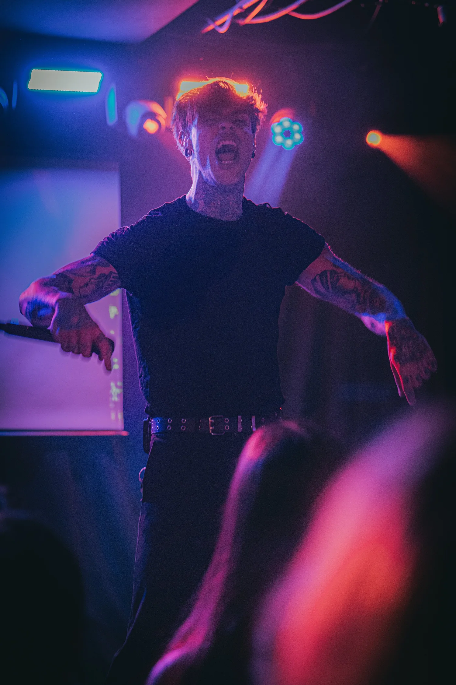 Melrose Avenue live performance captured under colorful stage lighting