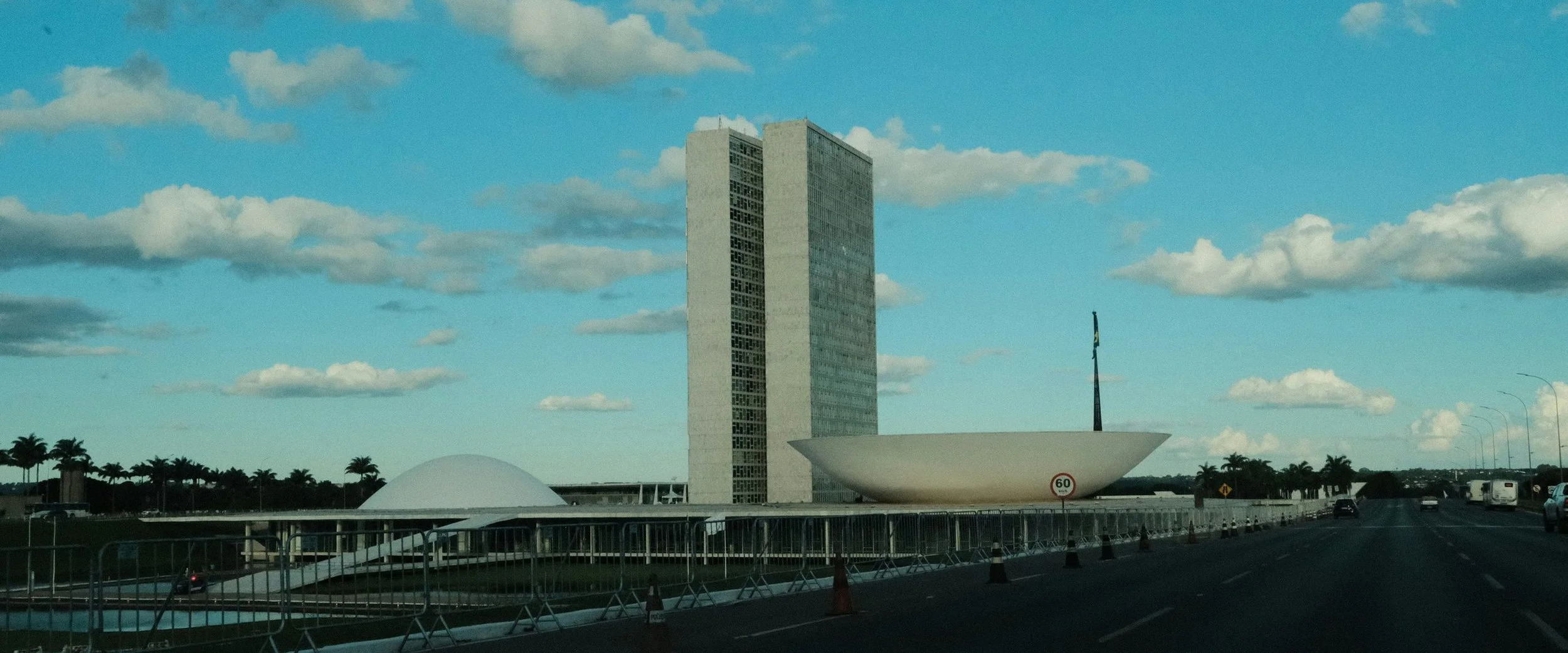 The twin towers and domes of the National Congress in Brasília