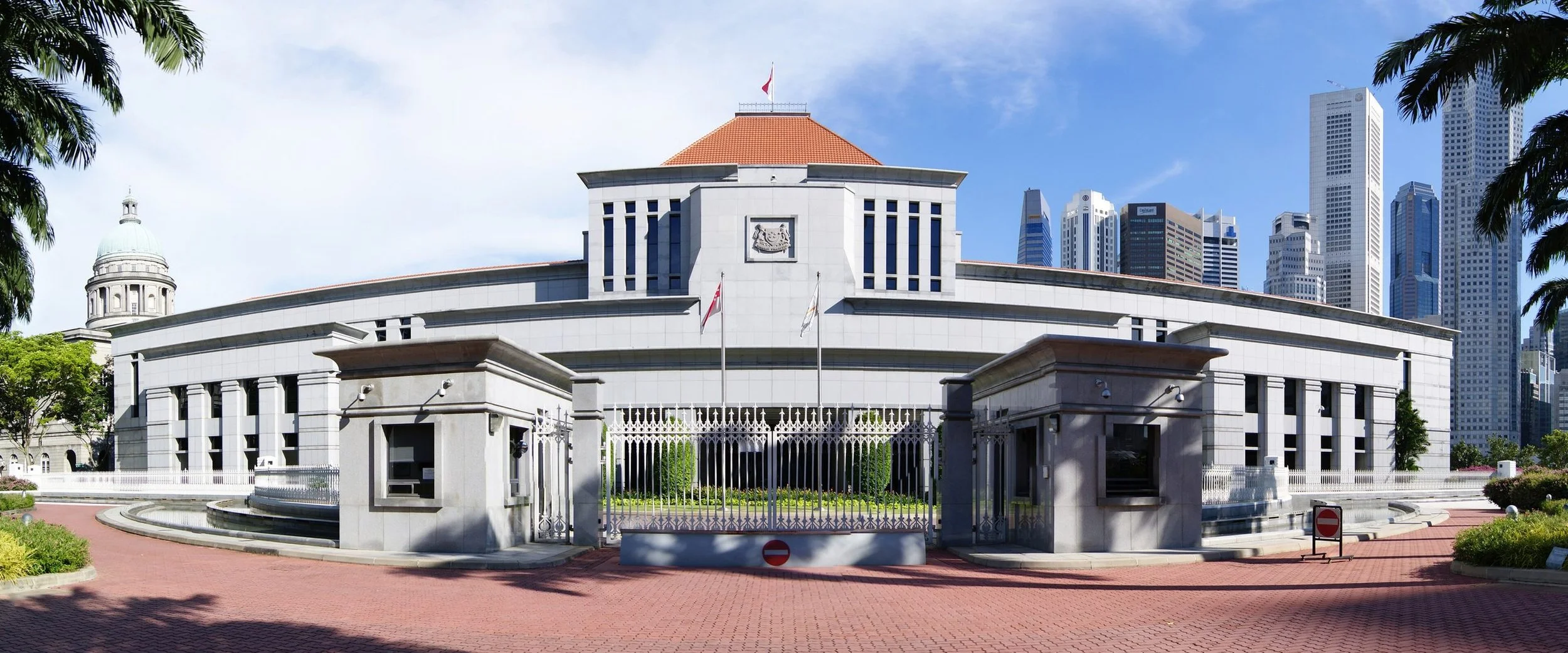 Parliament House, Singapore, with the city skyline behind
