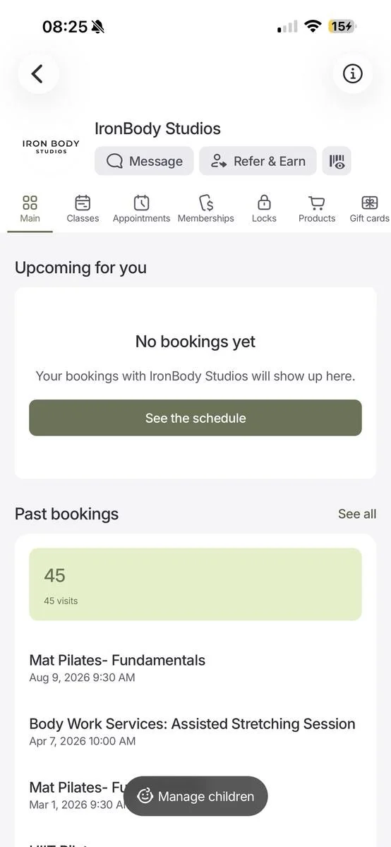 IronBody Studios app screenshot