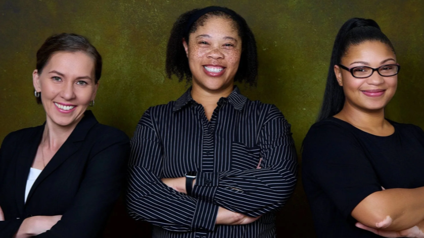 2024/2025 scholarship recipients: Elza Hart, LaShonda Bradley, and Candace Pugh