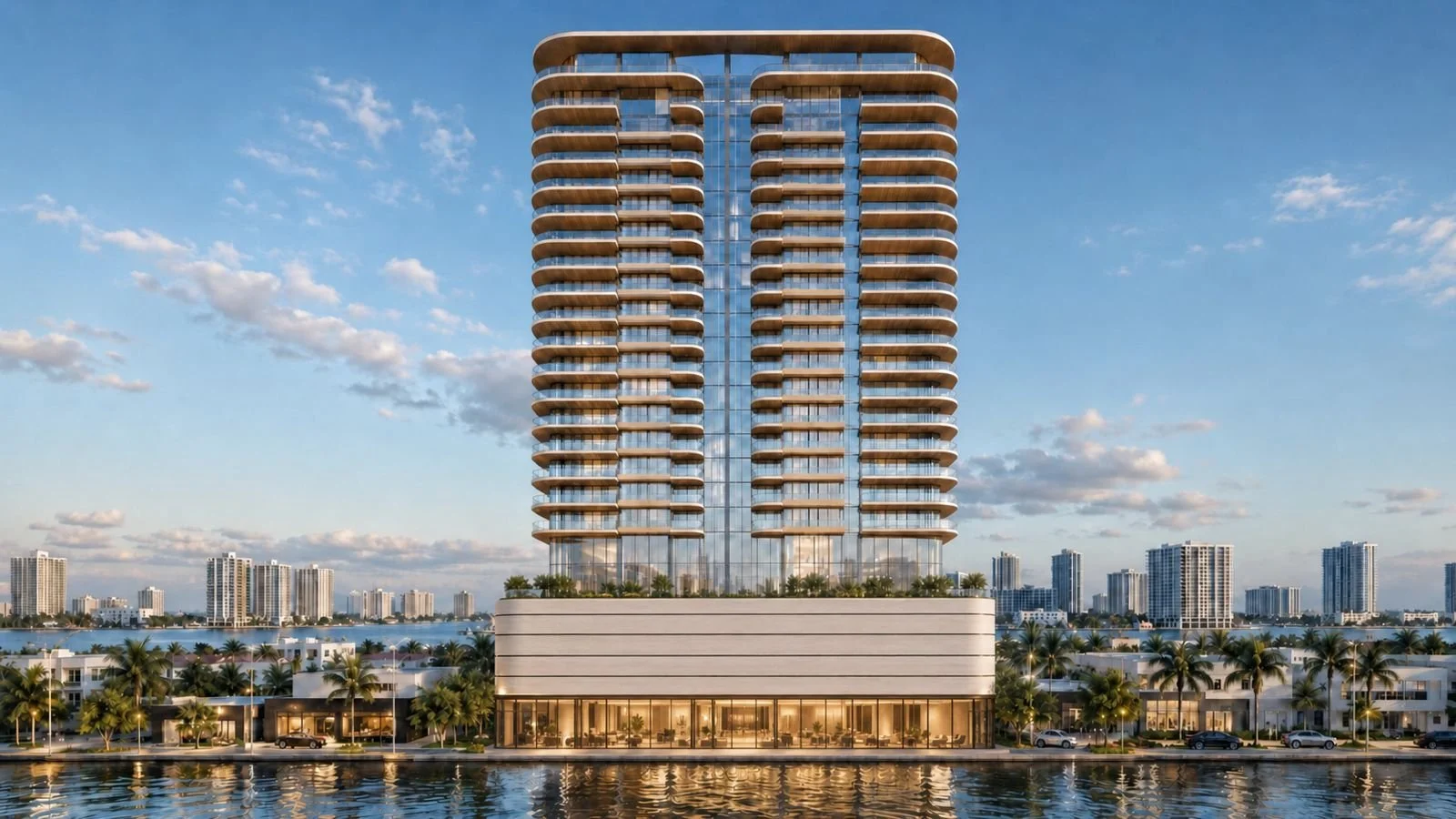 Rendering of 7915 East Drive, a 30-story waterfront residential development in North Bay Village