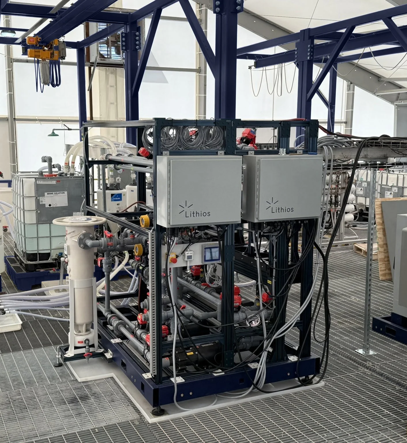 Electrical control panels integrated into the Lithios skid