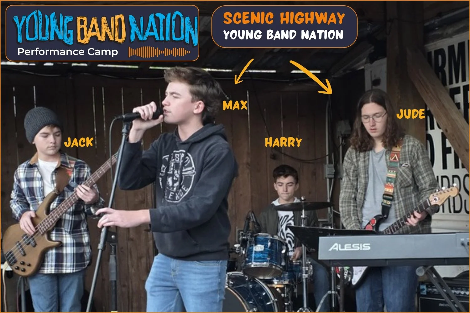 A Young Band Nation Live band performing on stage
