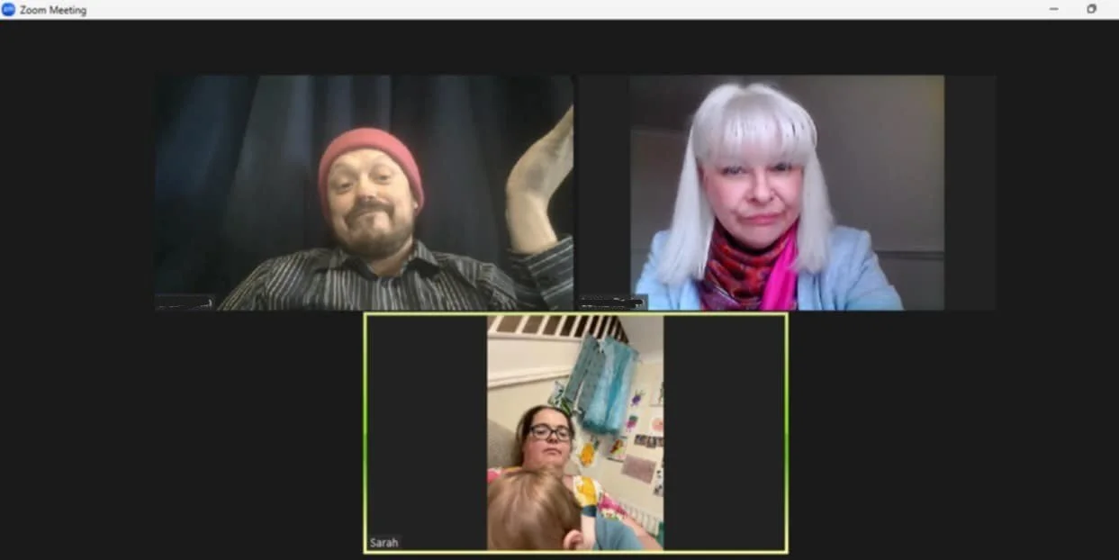 Food & Solidarity Members sit on a zoom call post- rage quit