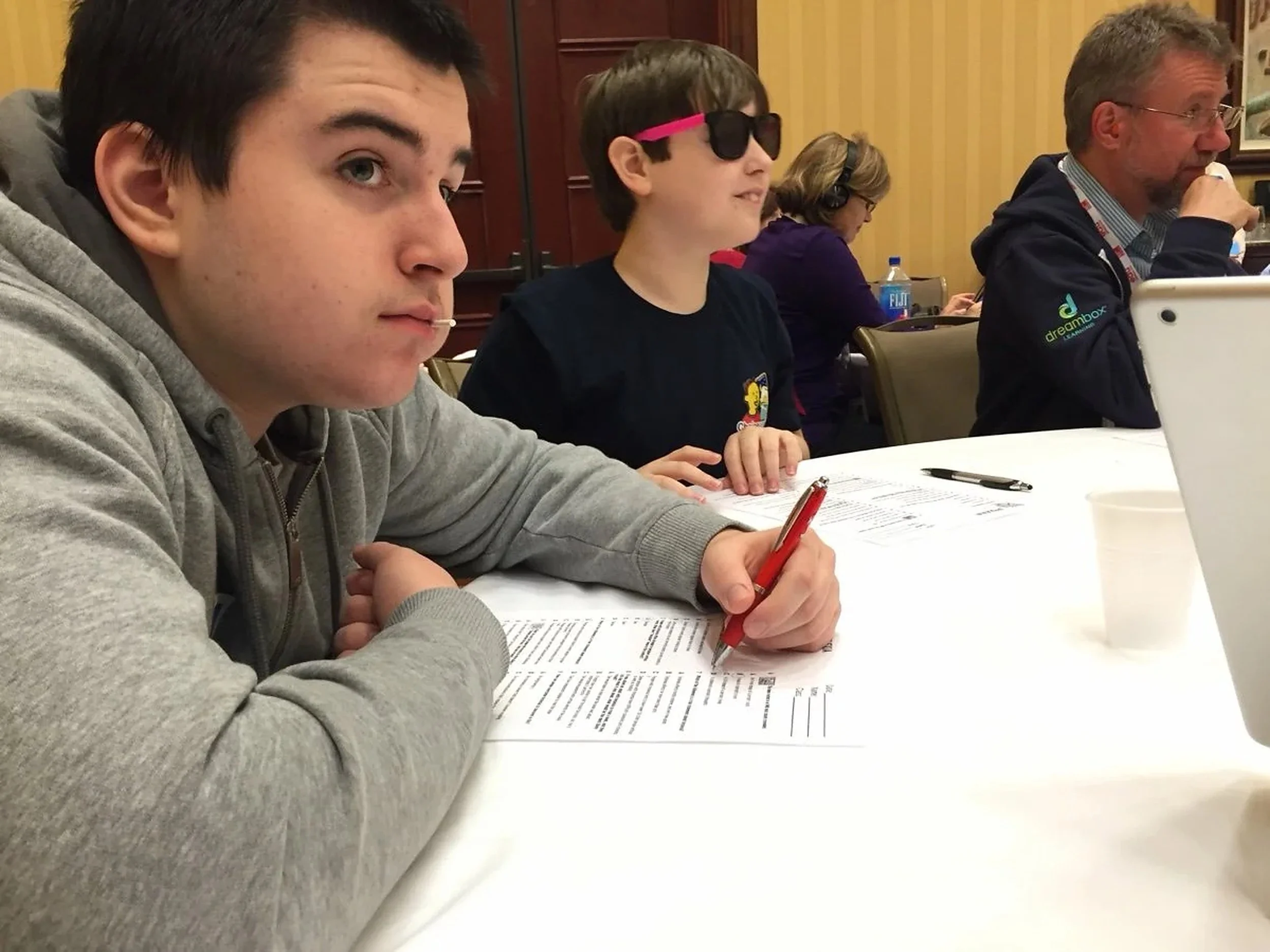 Matt and Luke at a workshop table at SXSWedu