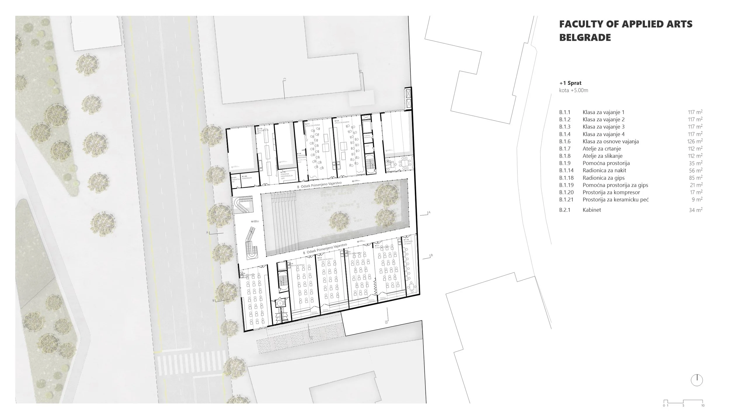 Grundriss 1. Obergeschoss, +5.00 m