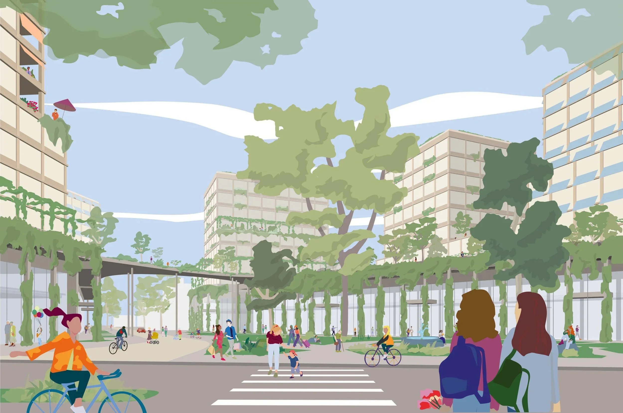 Perspektive auf den Platz