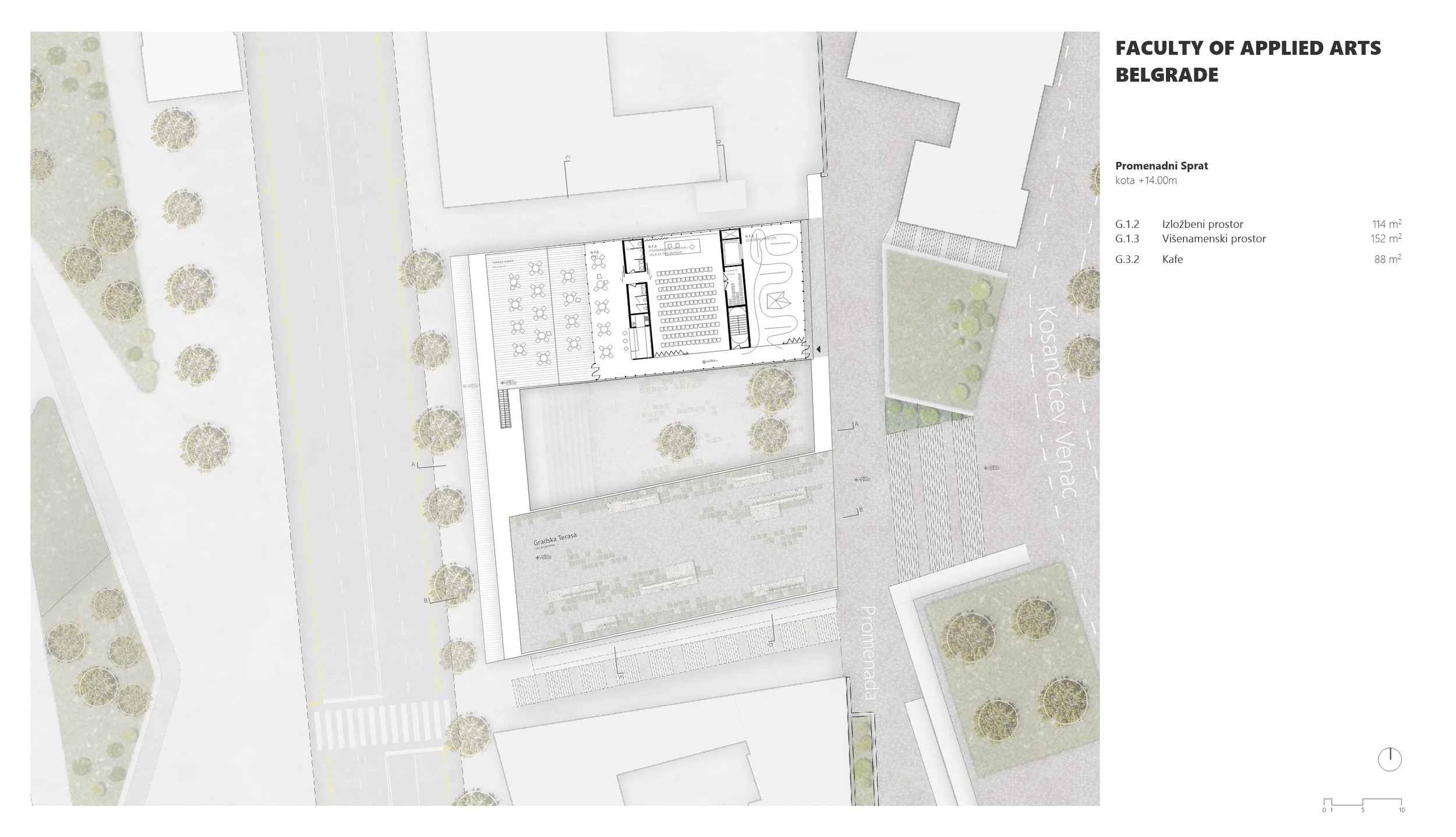 Promenadegeschoss, +14.00 m