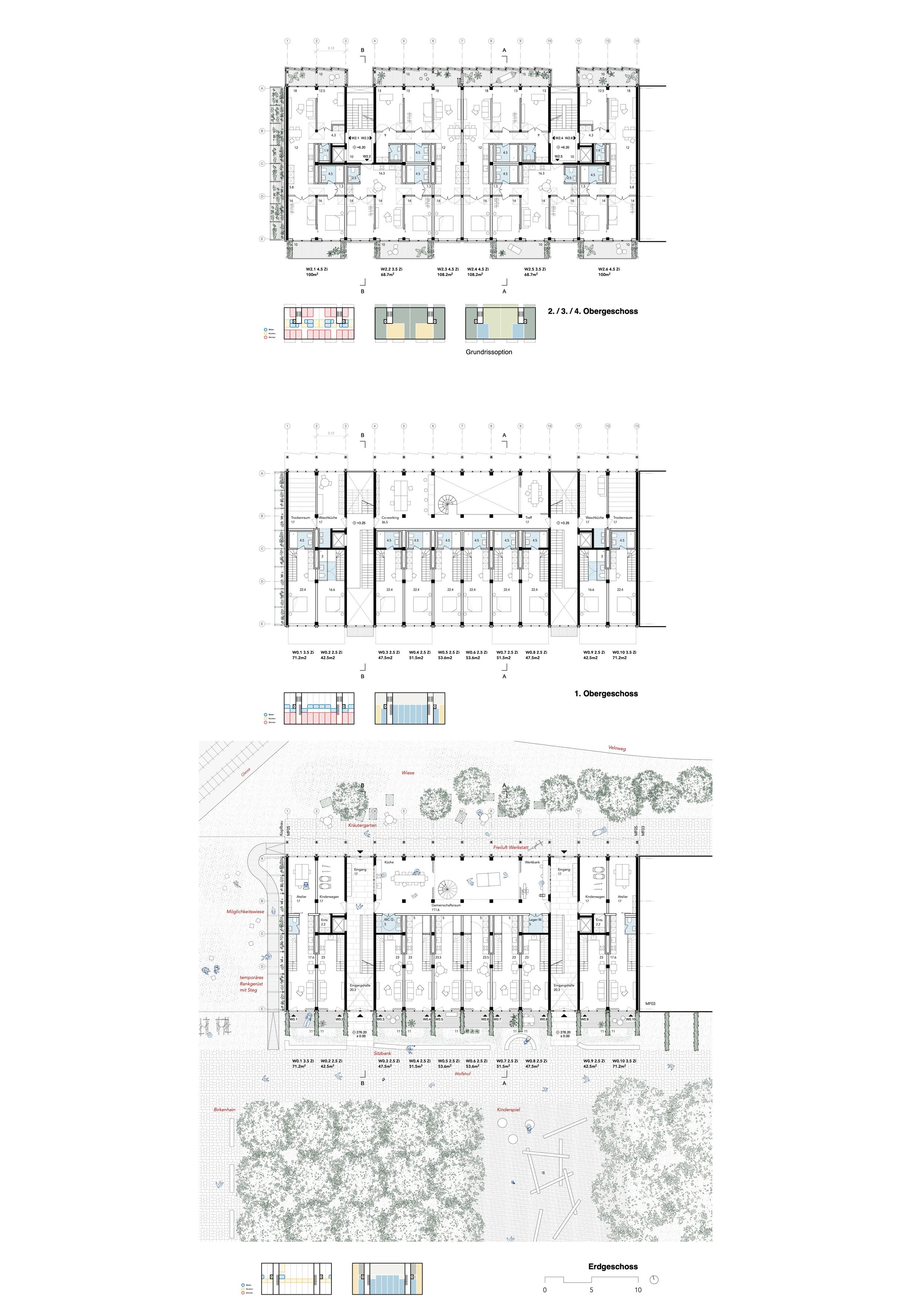 Grundrisse EG / OG1 / OG2-4