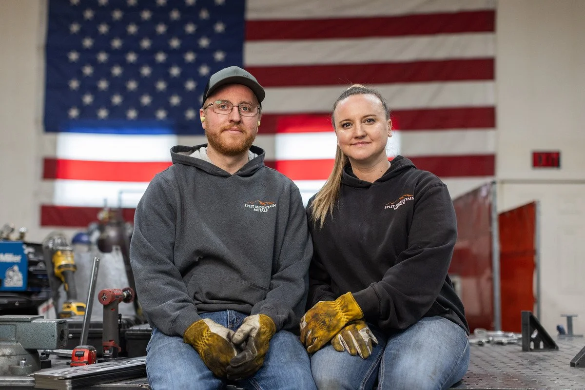 Brad and Carley at J Dub's Metalworks in Bozeman, Montana