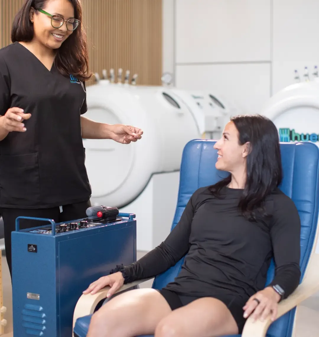 PEMF therapy chair at Huemn in Houston