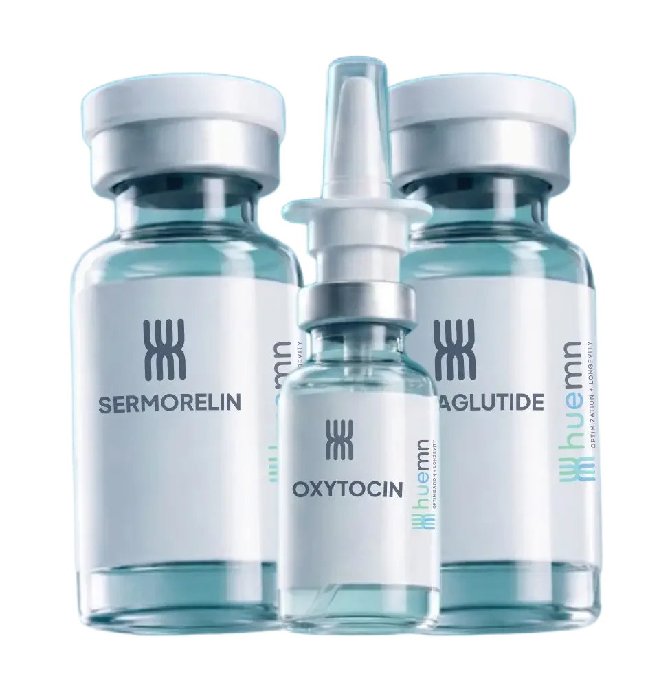 Medical-grade peptide vials — Huemn Peptide Therapy Houston