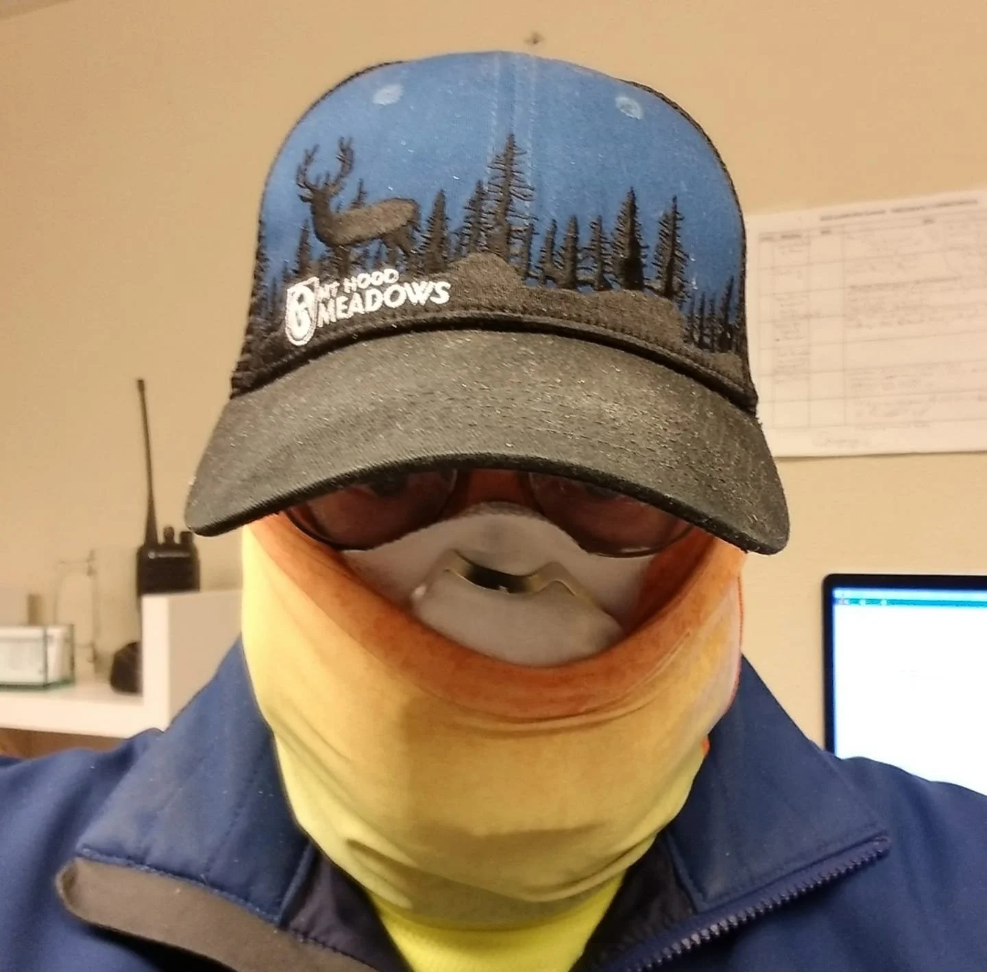 Dave Tragethon in full Covid transmission prevention gear during the 2020/21 season