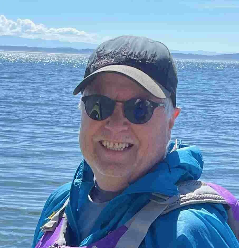 Dave Tragethon kayaking in the San Juan Islands.