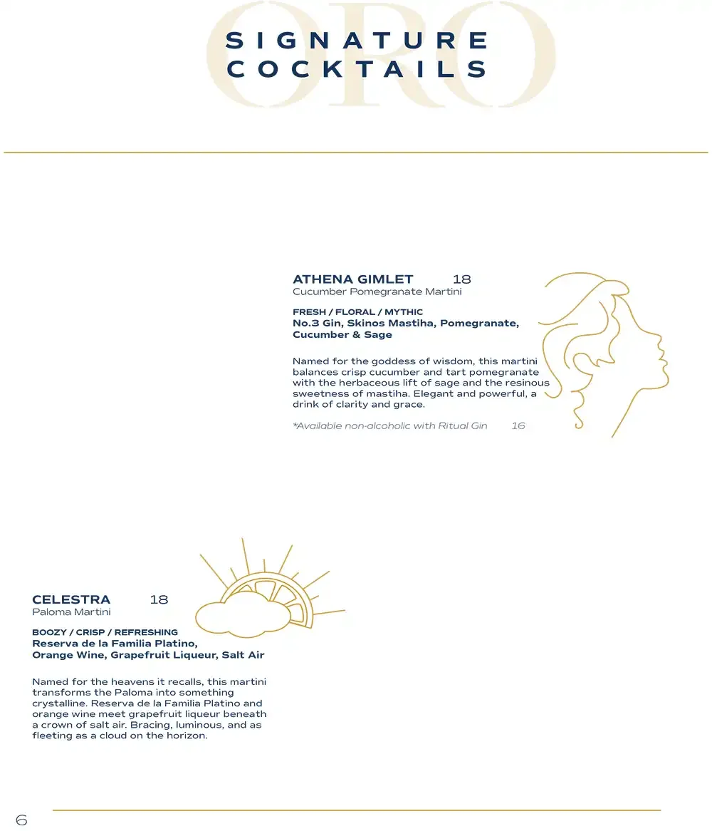 oro miami cocktails menu