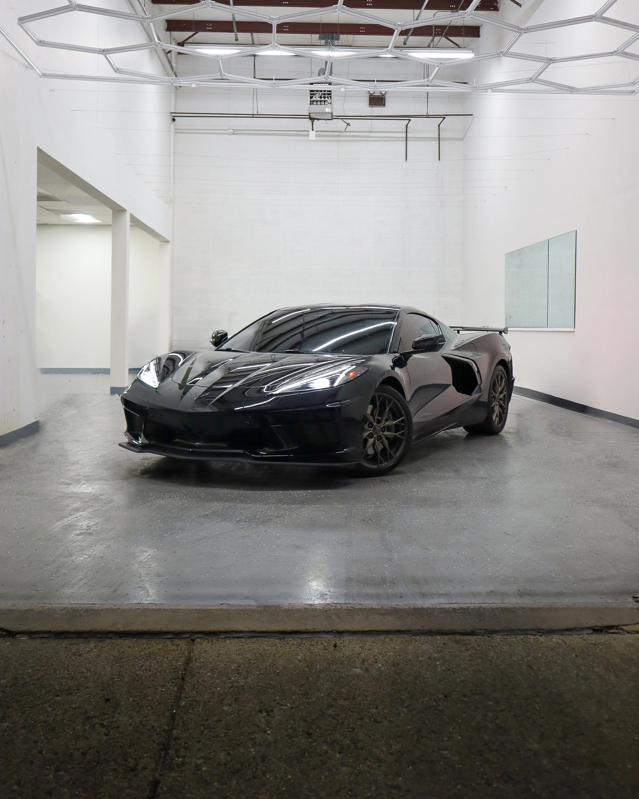 black Corvette Tint Job