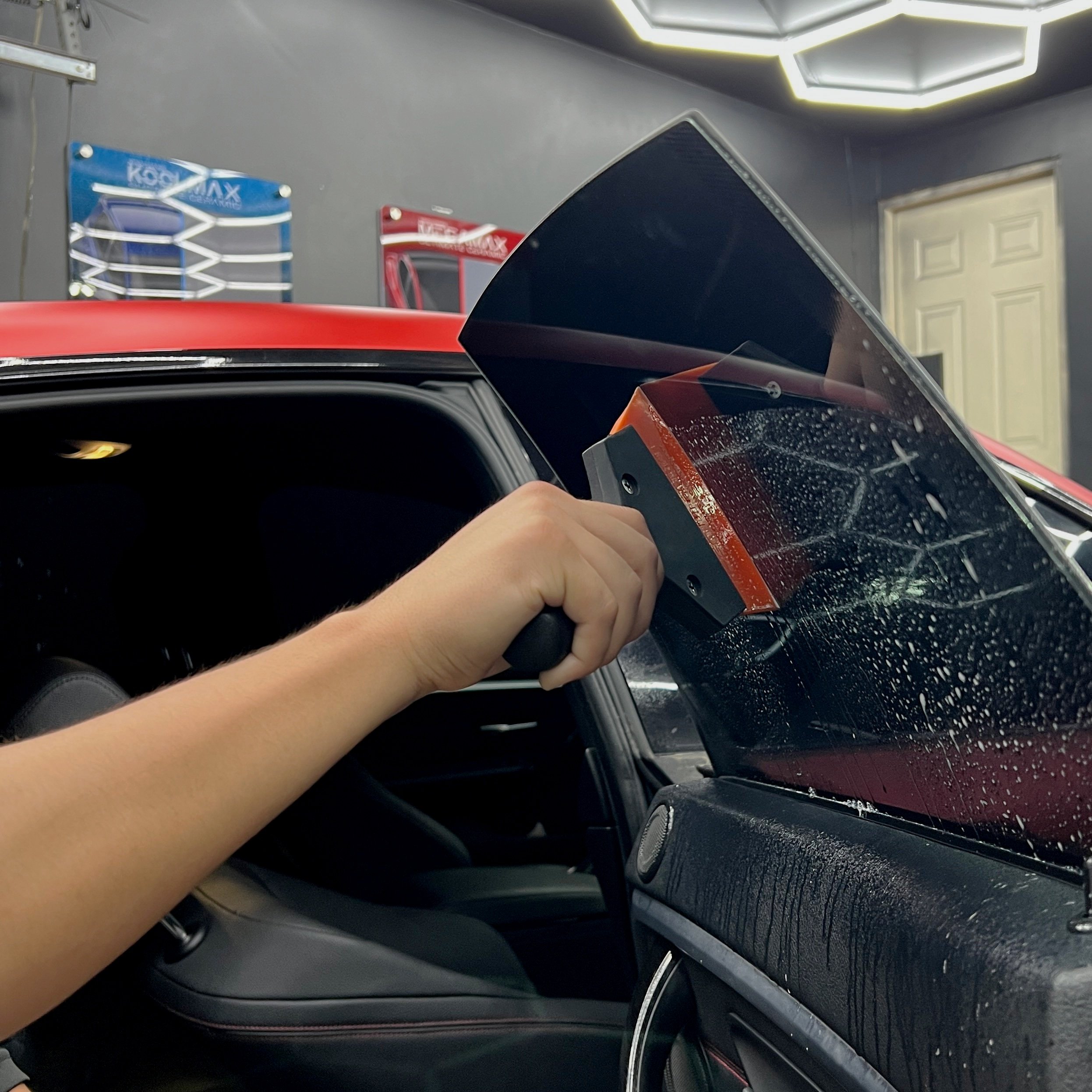 5% ceramic window tint on BMW passenger window in Gaithersburg MD – Professional tinting by Carsology