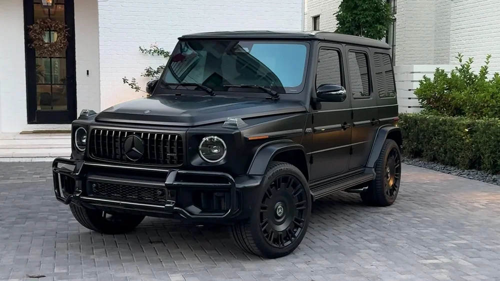 Black Mercedes-Benz G-Wagon with a satin finish.