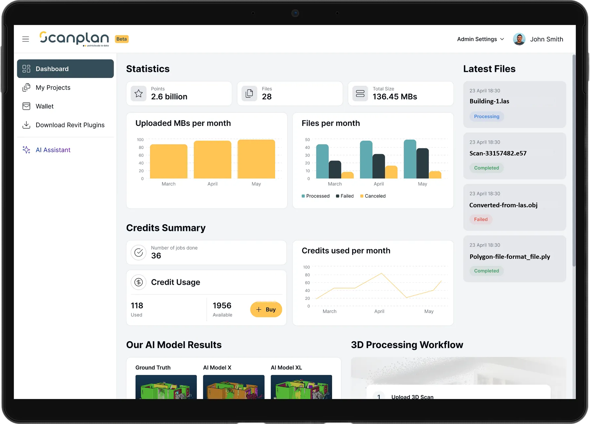 dashboard screenshot