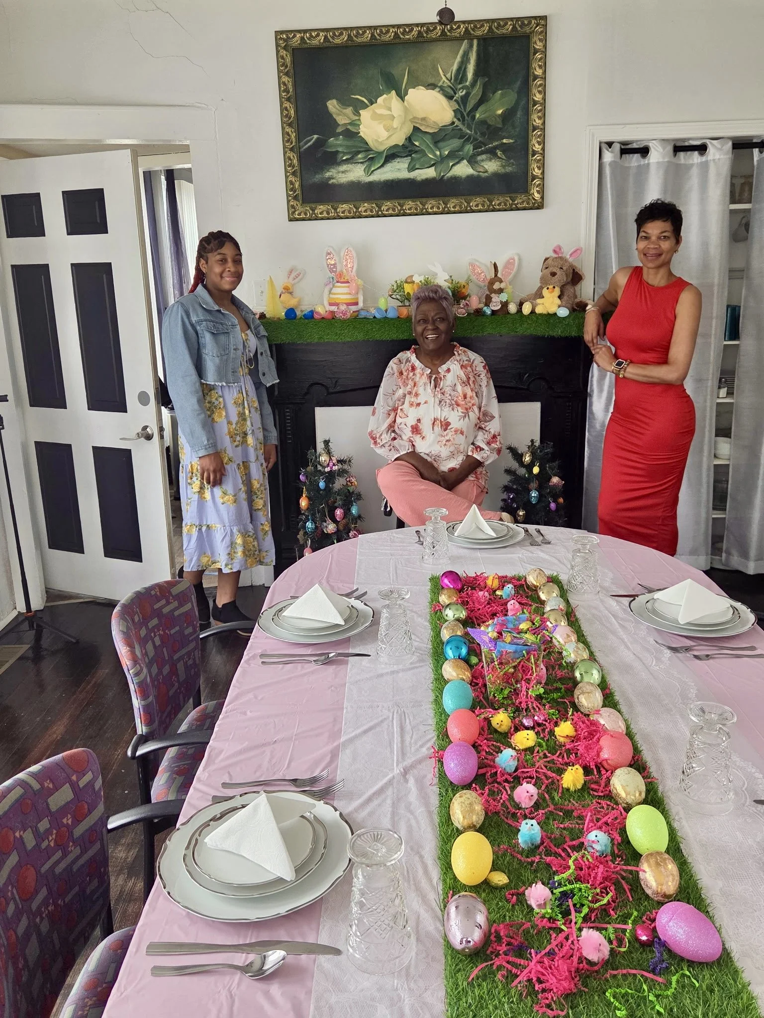 Three generations together in the dining space at Doc Hill's