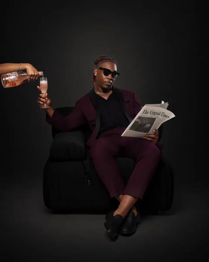 Creative studio portrait with a newspaper and glass — Smooth Studios