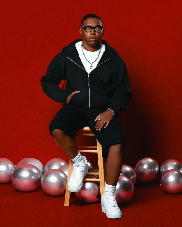 Birthday portrait with balloons on a red backdrop — Smooth Studios