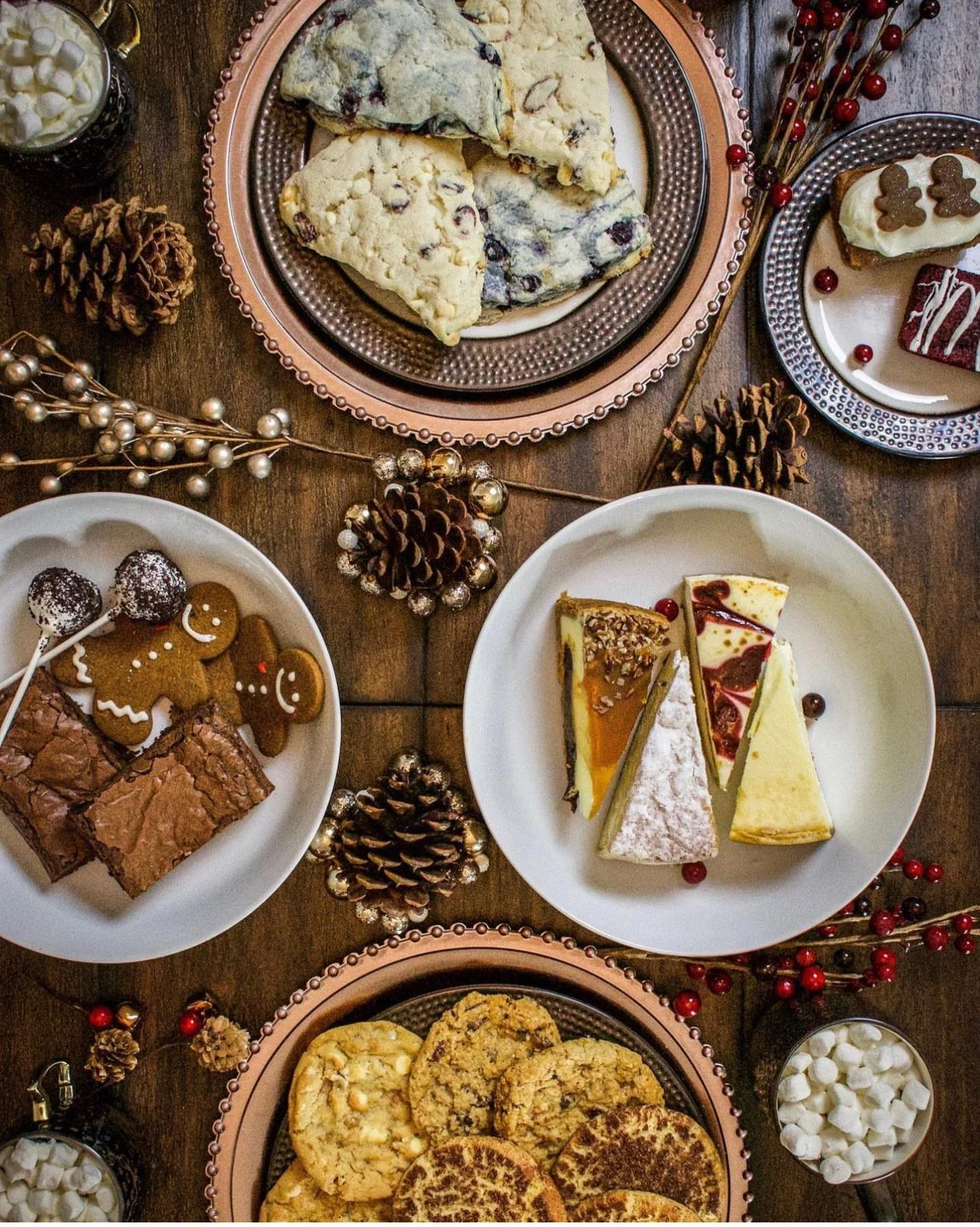 A table filled with CB savory dishes and shared plates