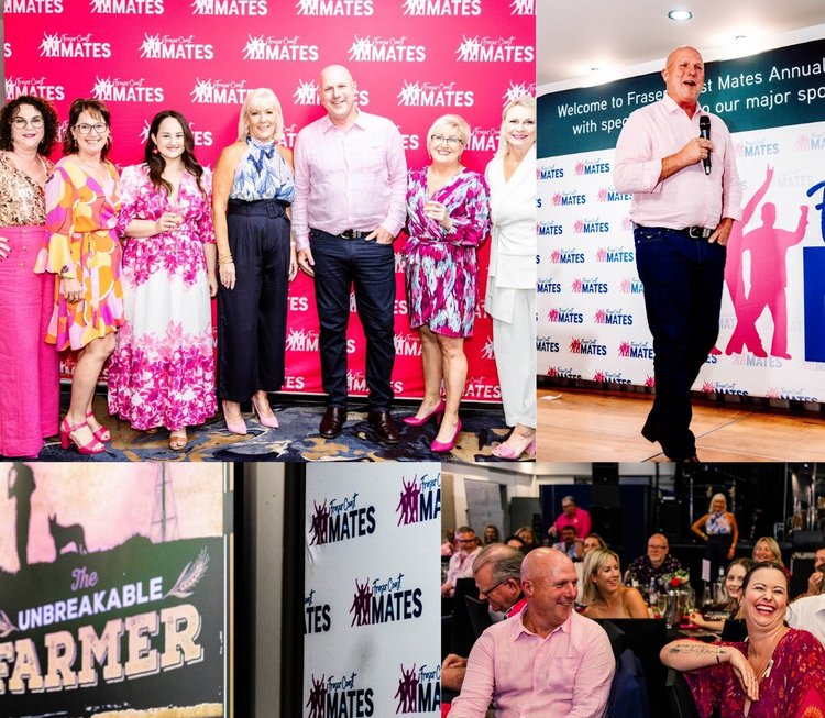 Warren speaking on Friday night at the Fraser Coast Mates annual Pink Dinner in Hervey Bay attended by over 200 people.