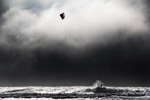 A kite surfer
