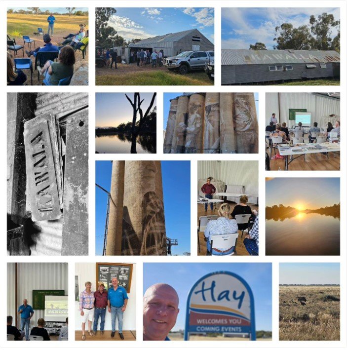 A collection of images from a recent road trip where Warren has been engaging with communities speaking at Mockinya, Victoria, to Curlwaa, then on to Hay in New South Wales.