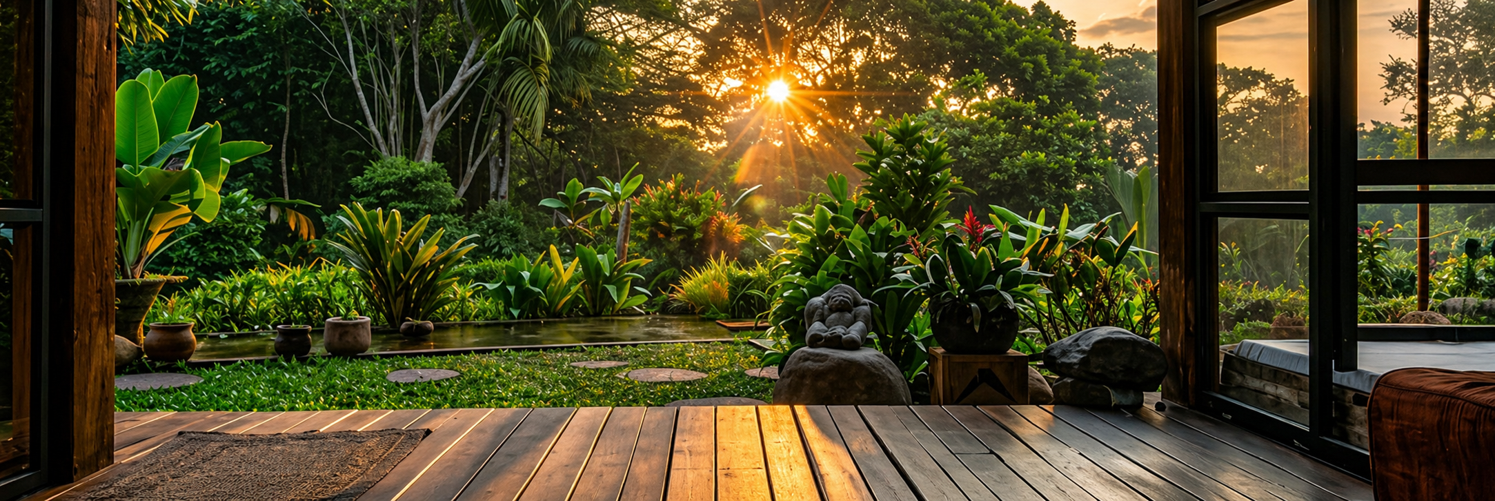 Luxury nature retreat setting