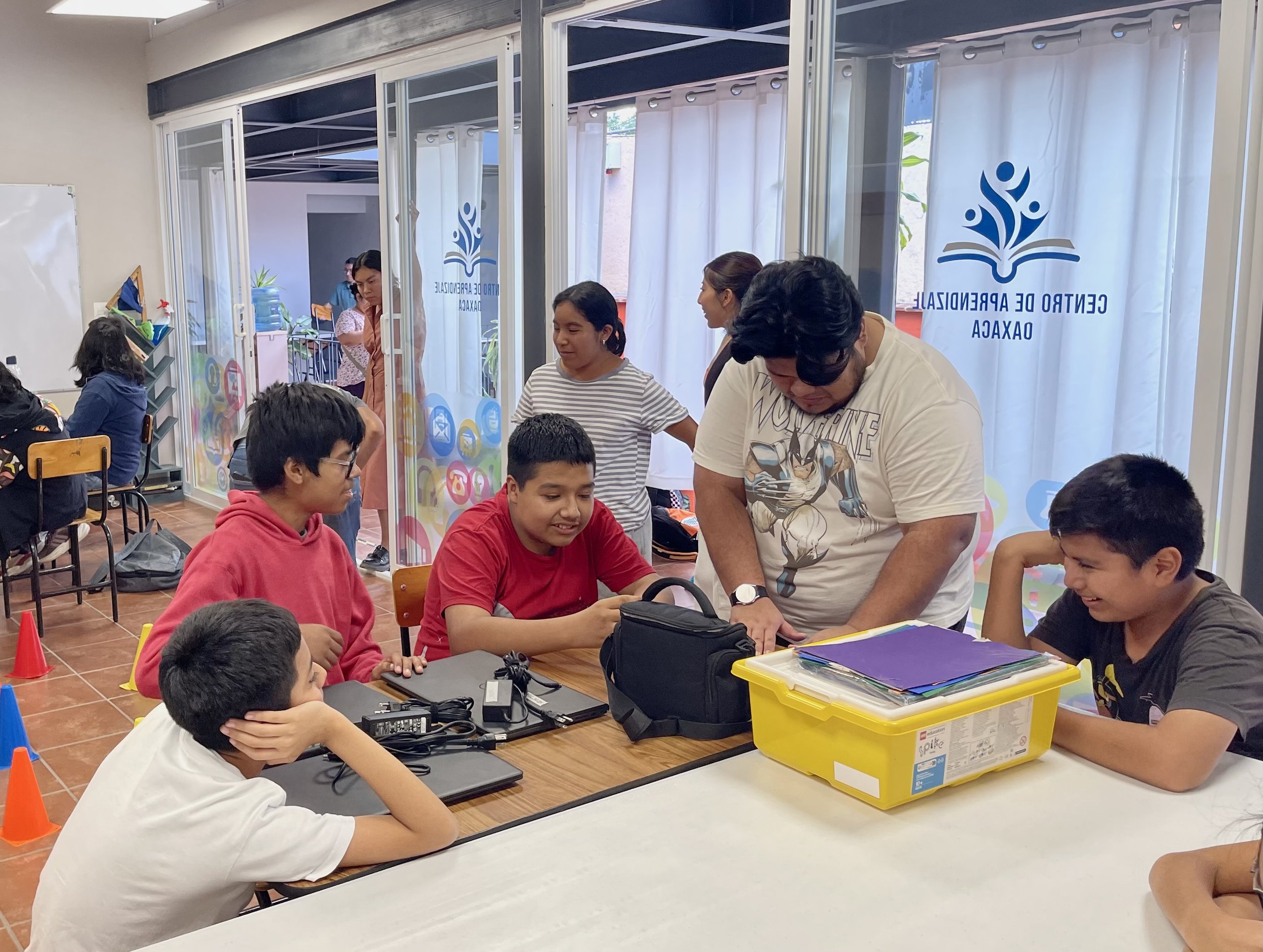 Students participating in a workshop