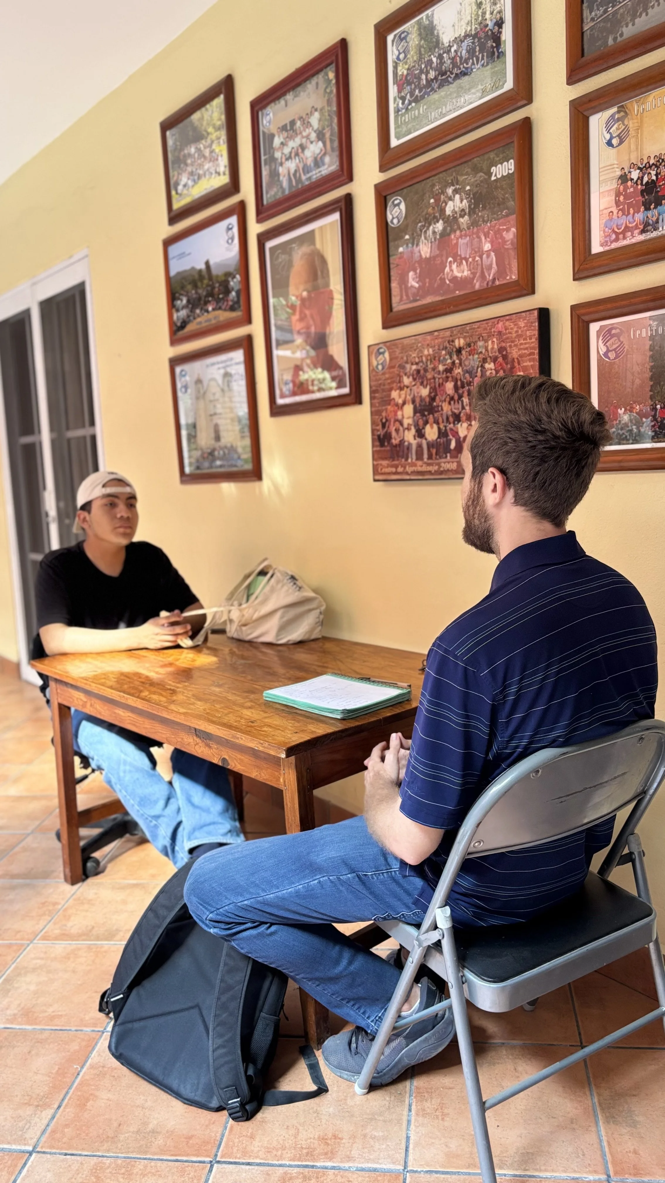 Students practicing English