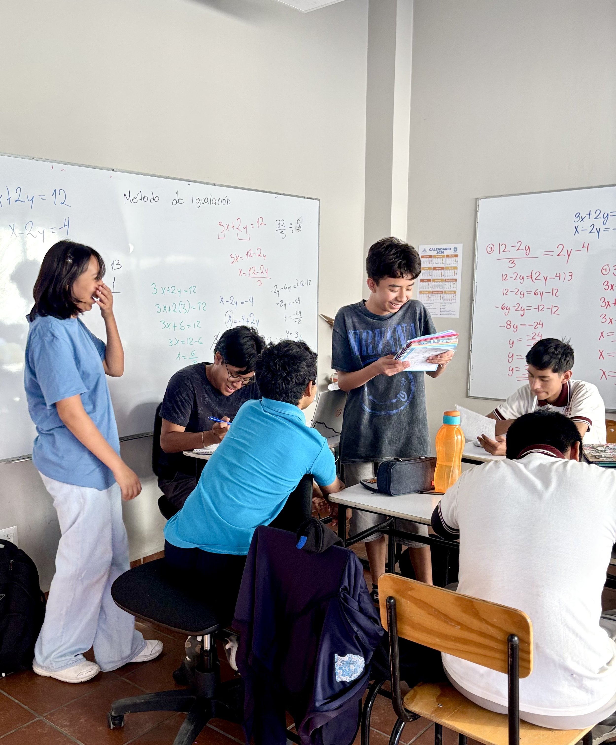 Student participating in activities at the Oaxaca Learning Center