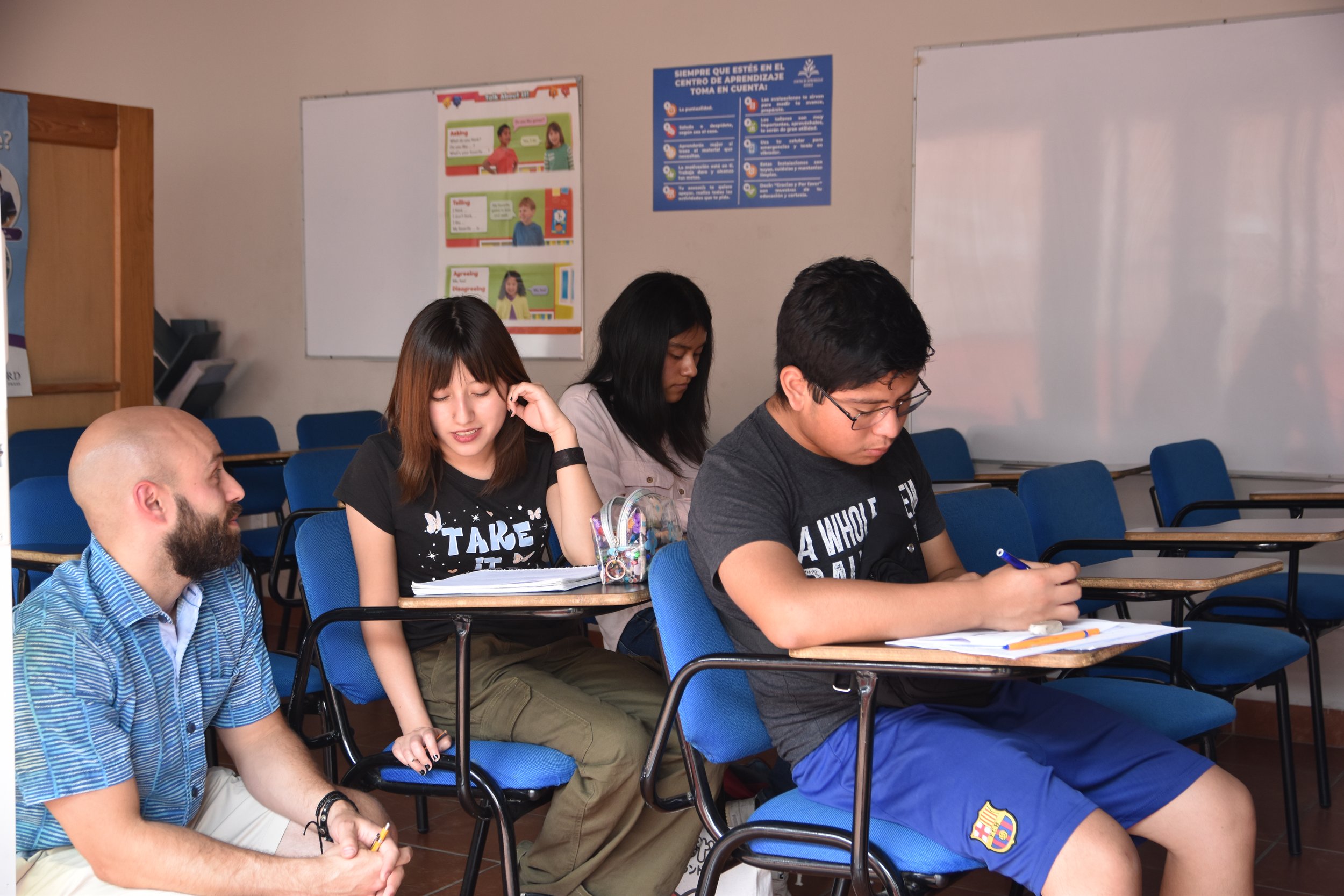 Academic tutoring at the Oaxaca Learning Center
