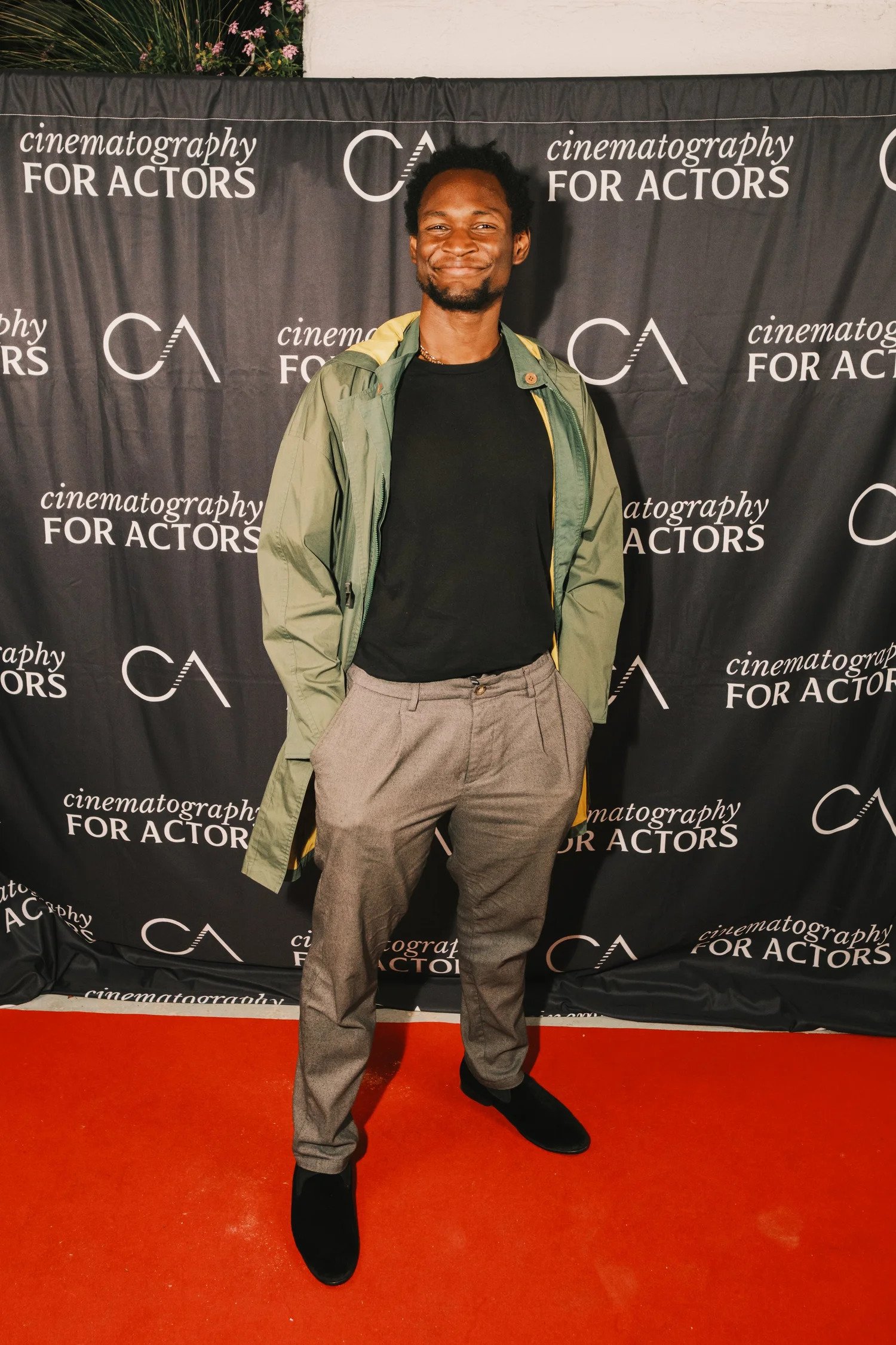 Javaughn Henry on the red carpet at a film event