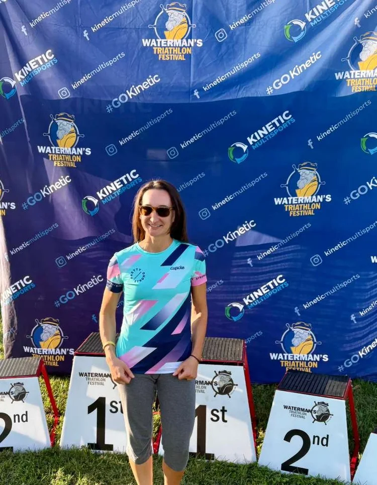 A Pretty Strong athlete on the podium in Maryland, USA