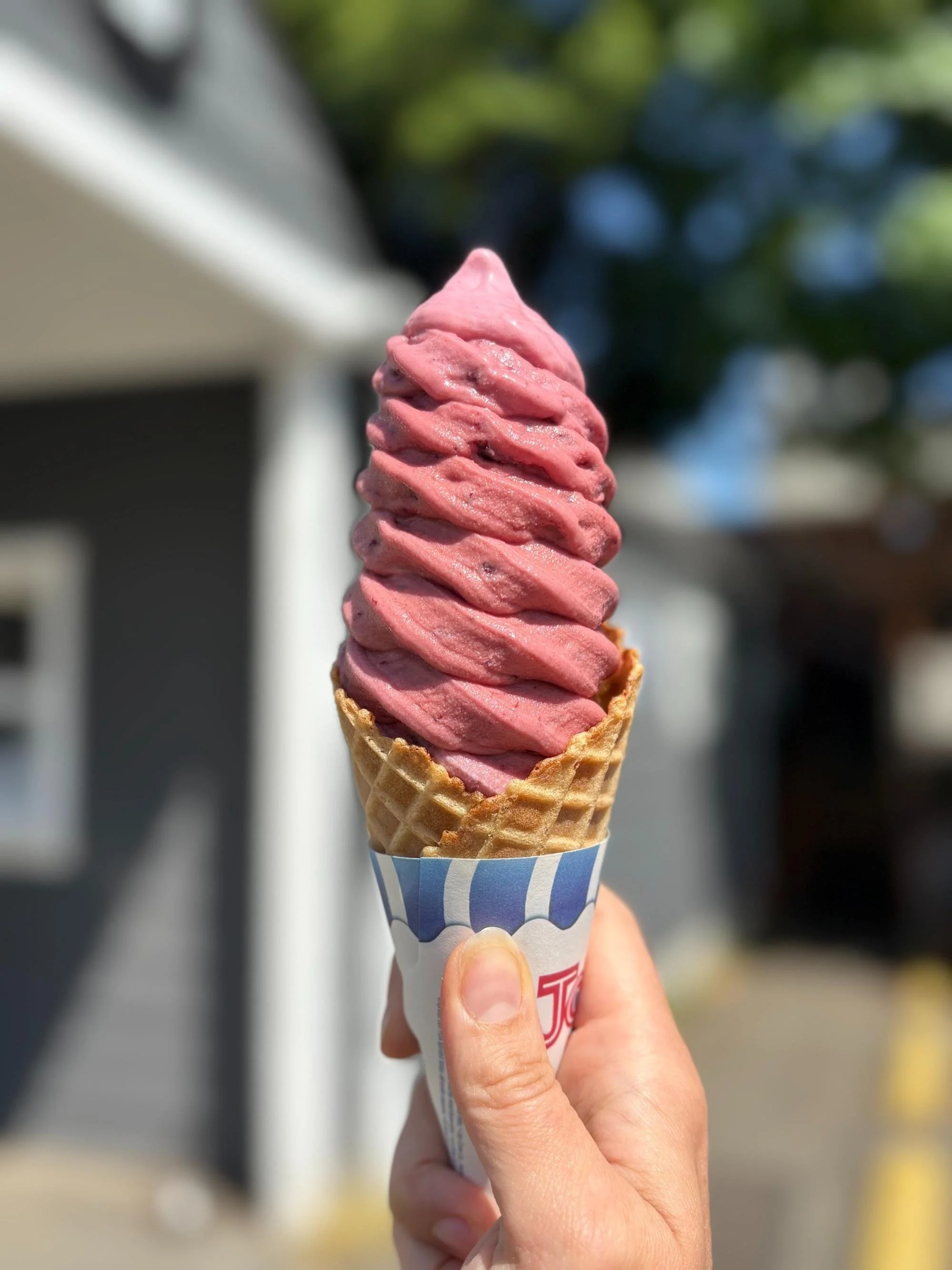 Tip Top real fruit ice cream being blended fresh
