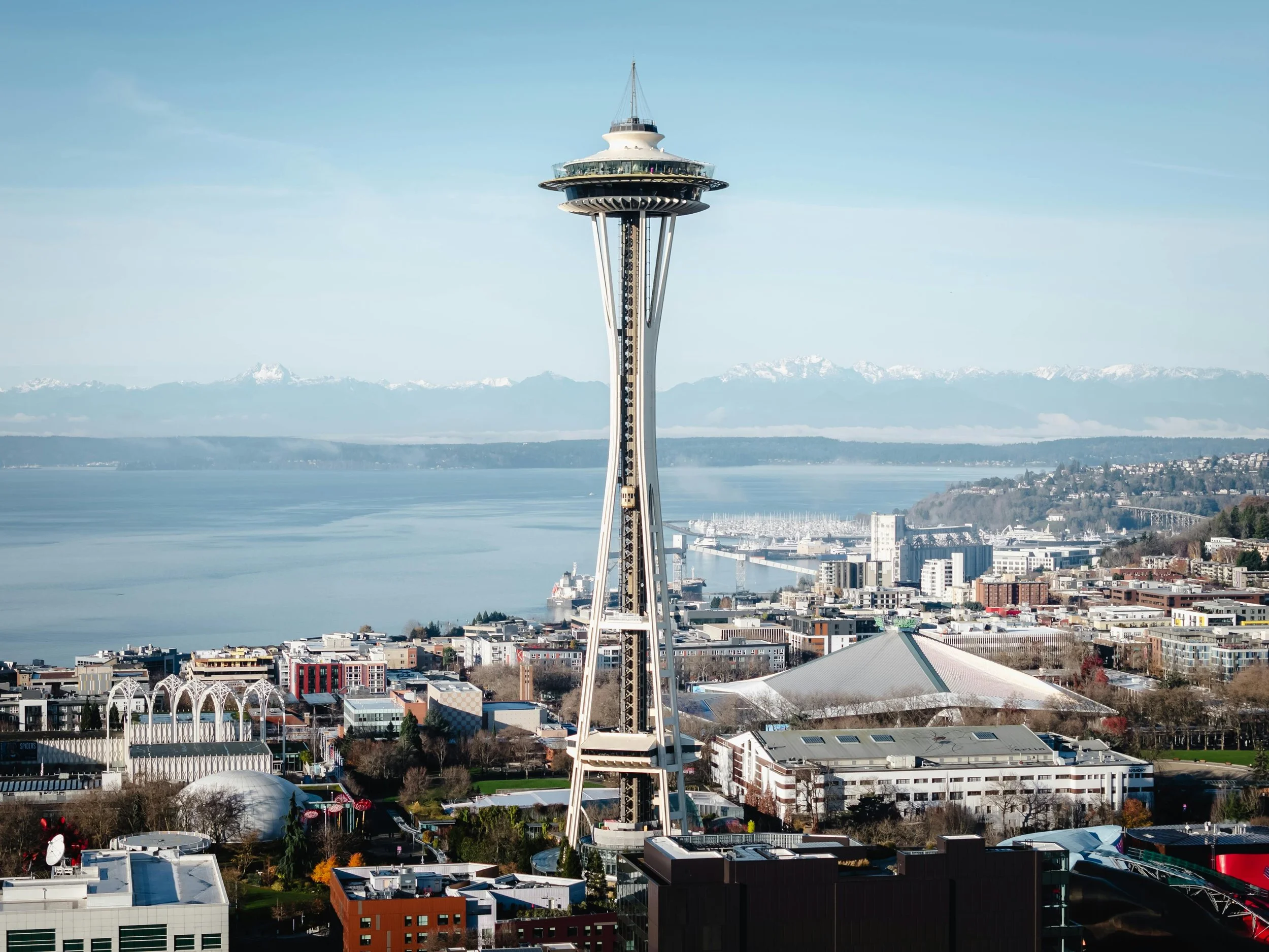 Seattle skyline and Elliott Bay waterfront