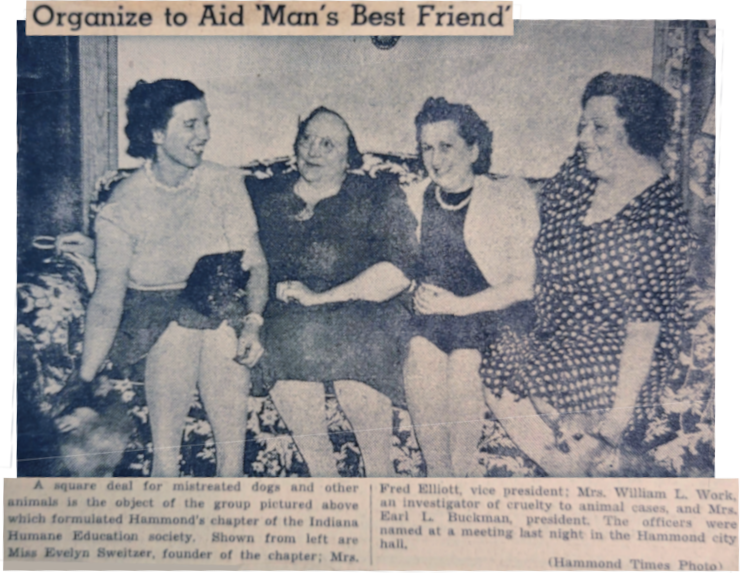 Humane Indiana Newspaper Clipping Organize to Aid Man\'s best friend'