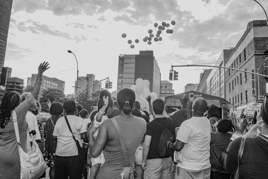 Brooklyn community gathered for a BK Loves MJ balloon release