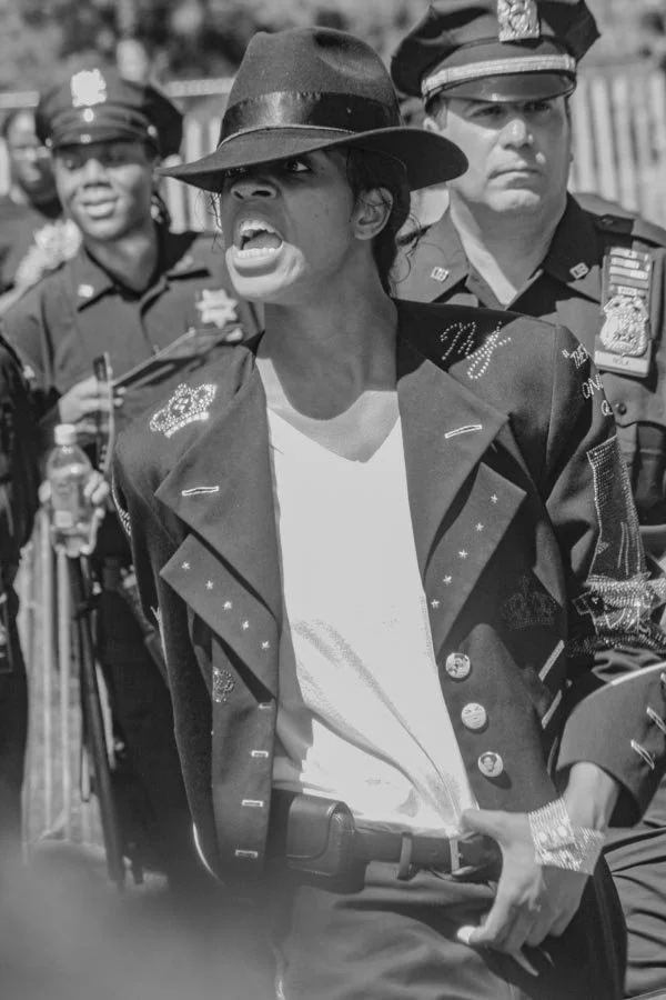 Fan dressed in Michael Jackson-inspired clothing during BK Loves MJ