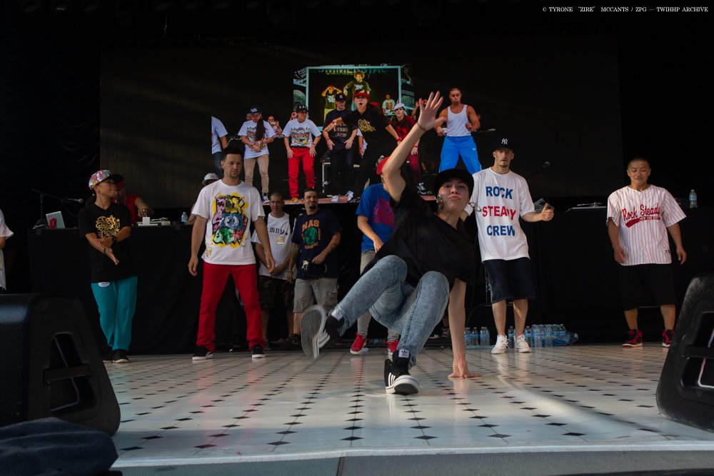 Dancer Oriana FeenX at the Rock Steady Crew 37th Anniversary Concert in New York City