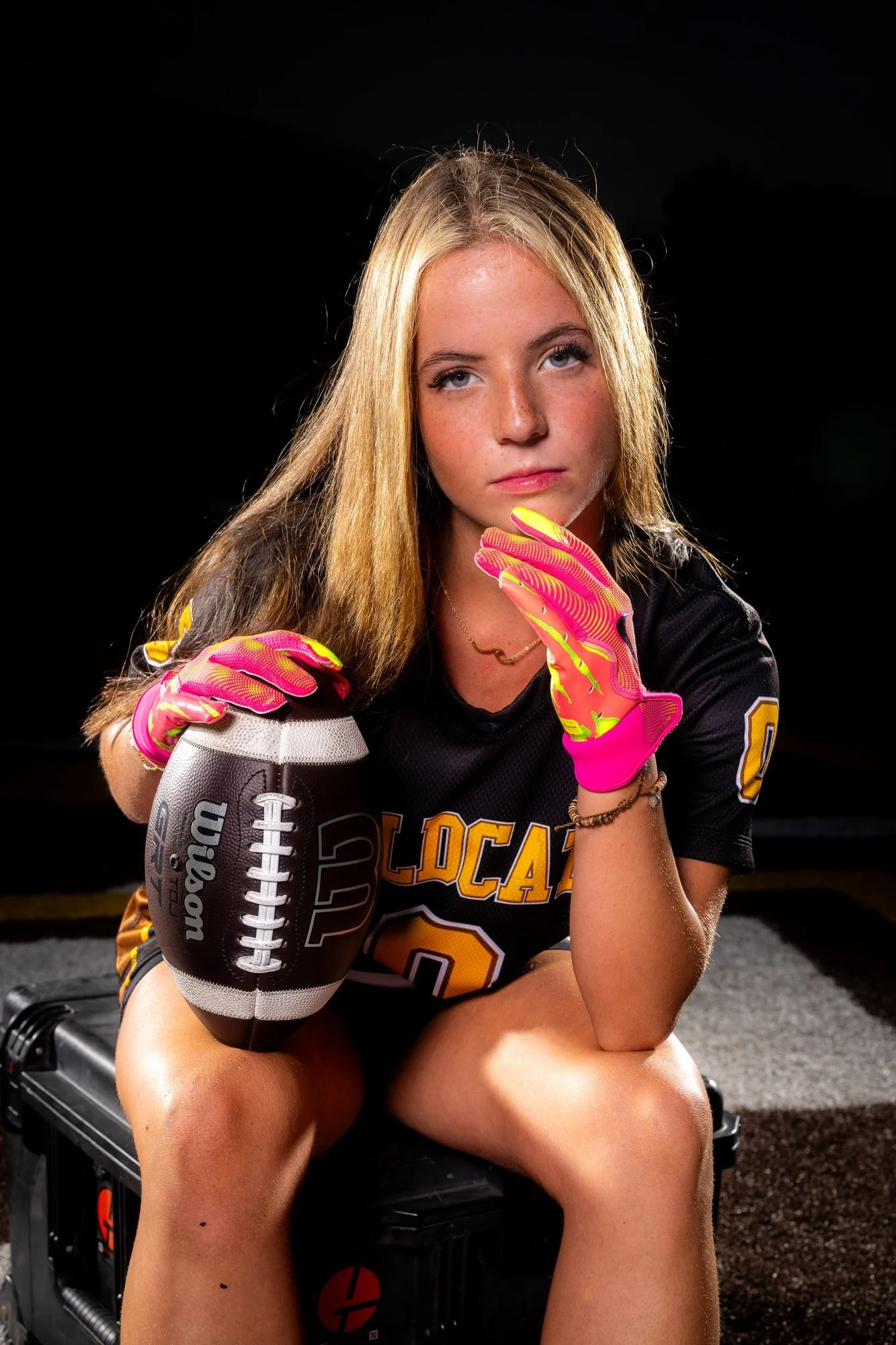 El Camino Wildcats flag football athlete seated portrait
