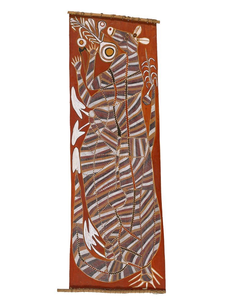 Ngalyod the Rainbow Serpent in The Form of Yinarnga (Kangaroo), 1989
