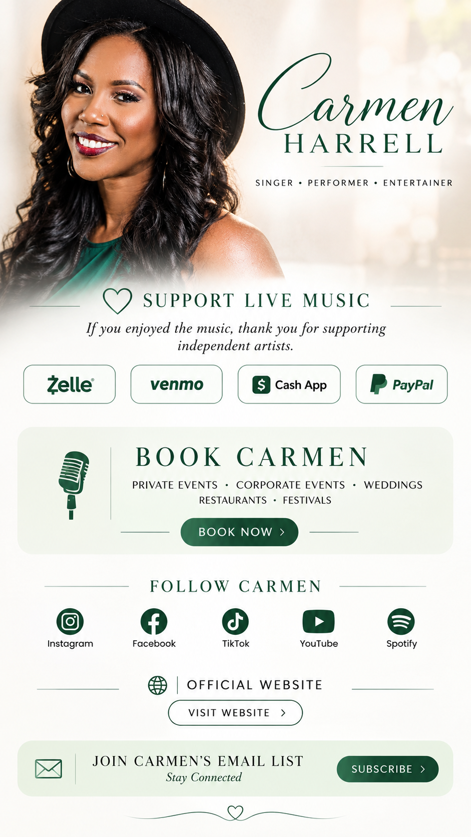 Carmen Harrell - Official Links