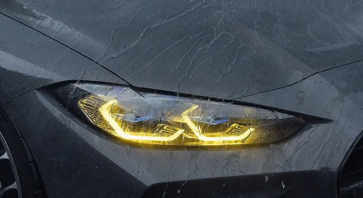 Water beading on a ceramic coated vehicle