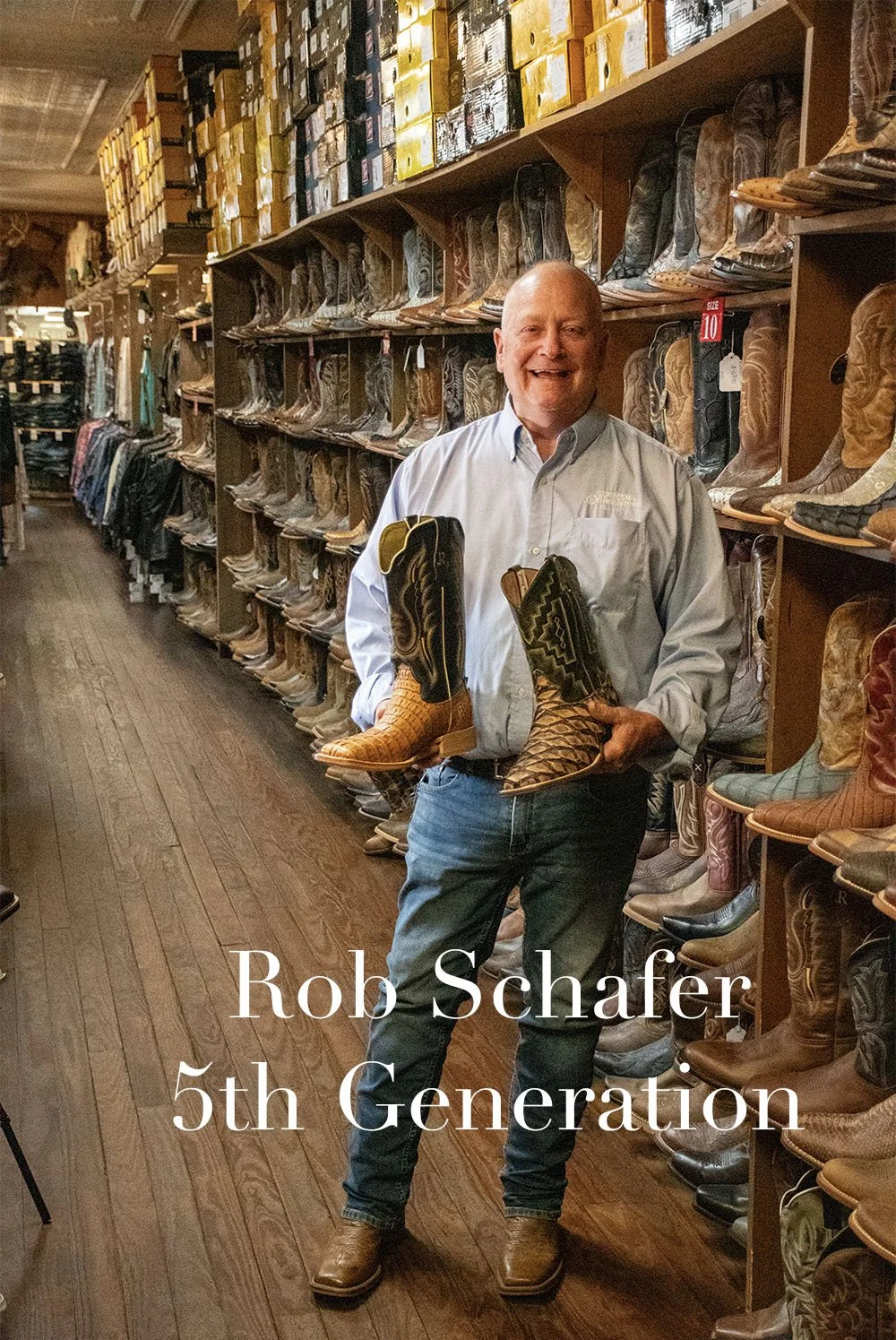 Rob Schafer, fifth-generation owner of Schafer Leather Store, Marietta, Ohio