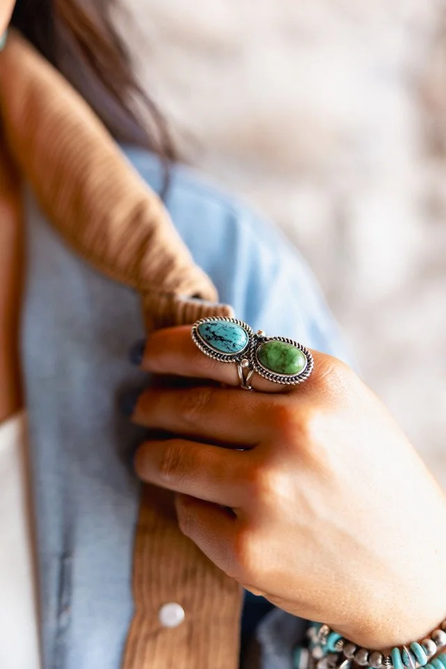 West and Co. adjustable silver concho ring